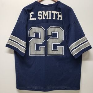 Vintage NFL E. Smith #22 Navy Blue Jersey by Logo 7 Size XL 90s Football